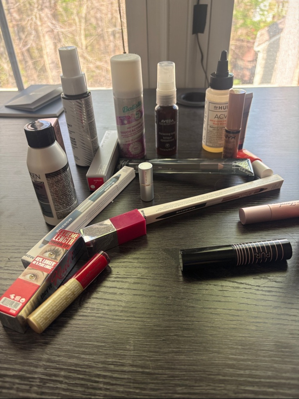 Assorted Makeup & Hair Care Lot with Neutral, Pink, Red Shades